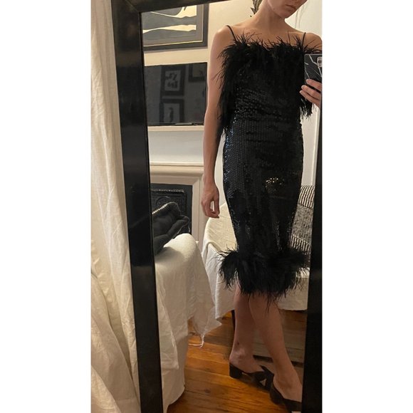 Bespoke Feather + Sequin Gown - Picture 1 of 10